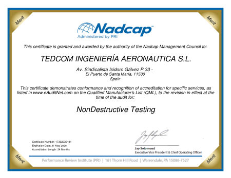 NADCAP Aerospace NonDestructive Testing